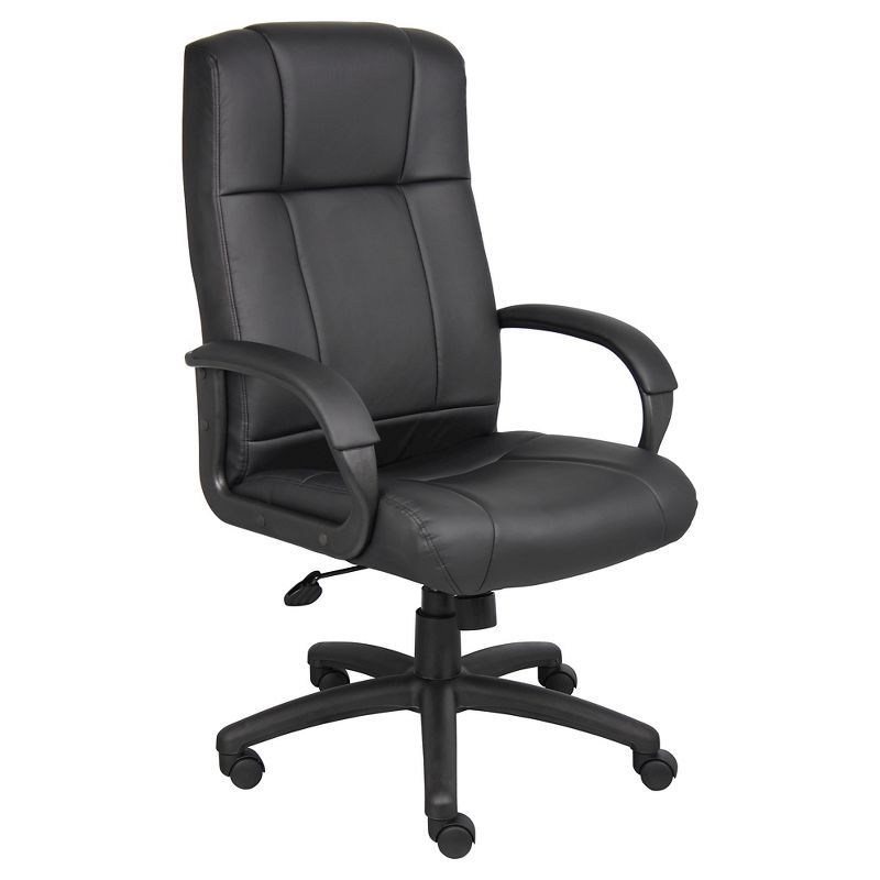 Elegant Executive High-Back Swivel Chair in Black Caressoft