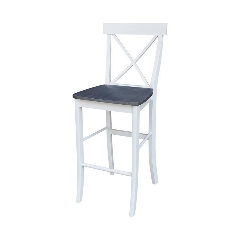 Heather Gray Solid Parawood Traditional X-Back Barstool