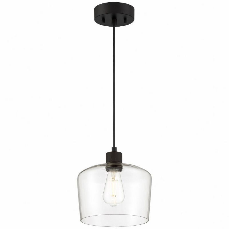 Matte Black Glass LED Indoor/Outdoor Pendant Light