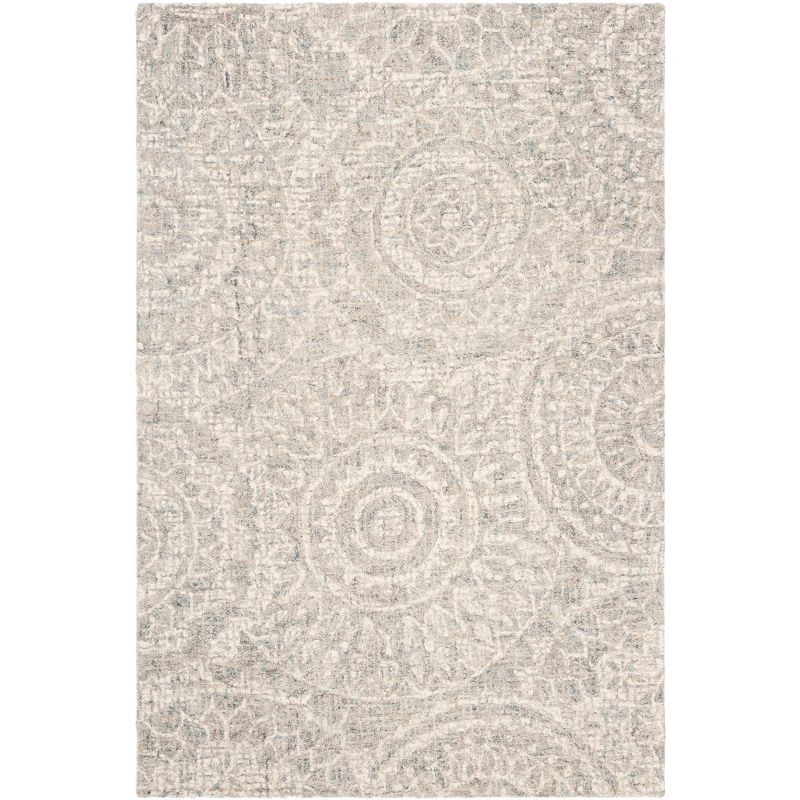 Gray Handmade Abstract Tufted Wool Area Rug 2' x 3'