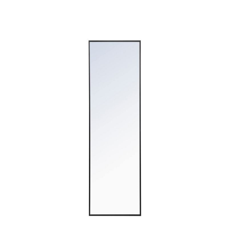 Black Metal Frame Rectangular Wall Mirror 18x60