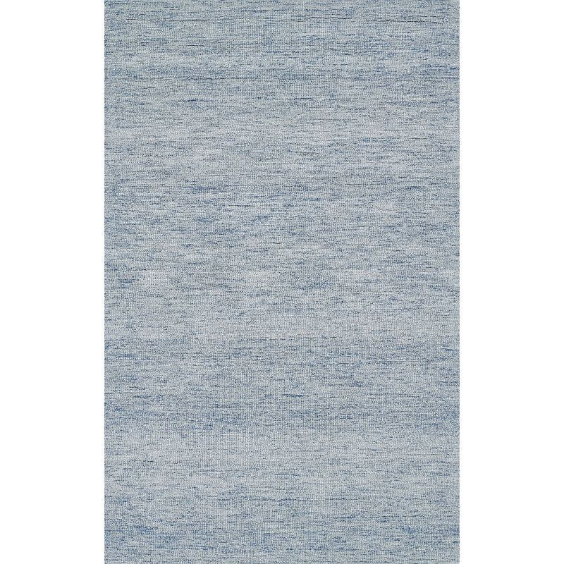 Light Blue Hand-Tufted Wool Rectangular Accent Rug 2' x 3'