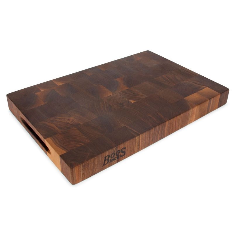 Large Walnut Wood Reversible Chopping Block with Finger Grips