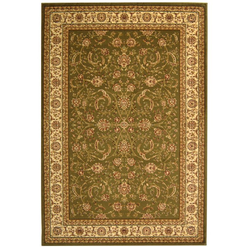 Sage and Ivory Rectangular Synthetic Area Rug