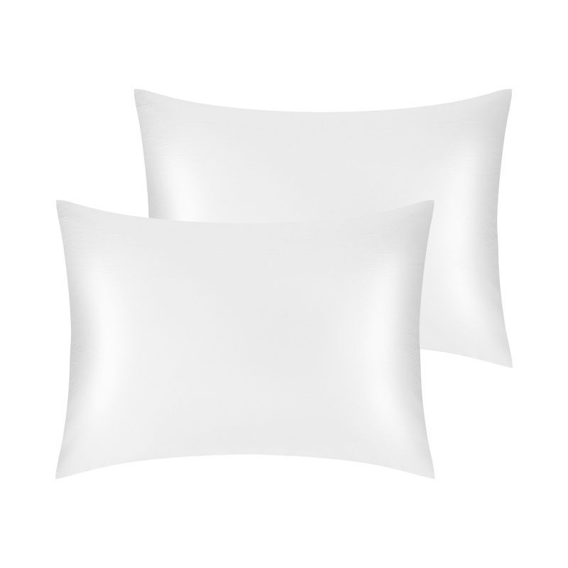 White Polyester Envelope Closure Standard/Queen Pillowcases Set of 2