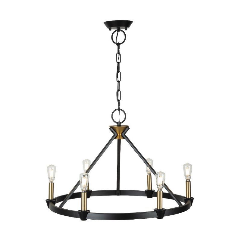 Notting Hill Black and Brass 6-Light Candle Chandelier