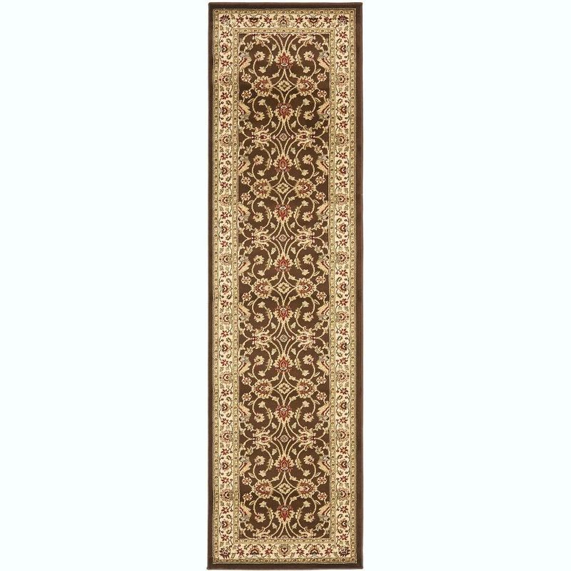 Elegant Ivory and Brown Traditional Runner Rug - 2'3" x 12'