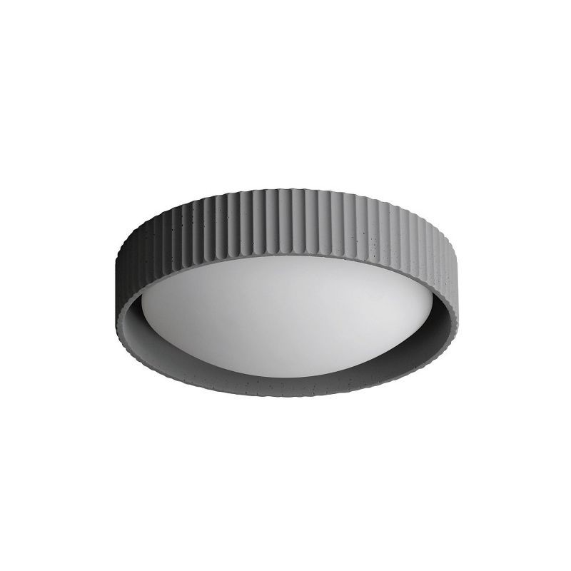 Gray Concrete LED Flush Mount Light with Acrylic Diffuser