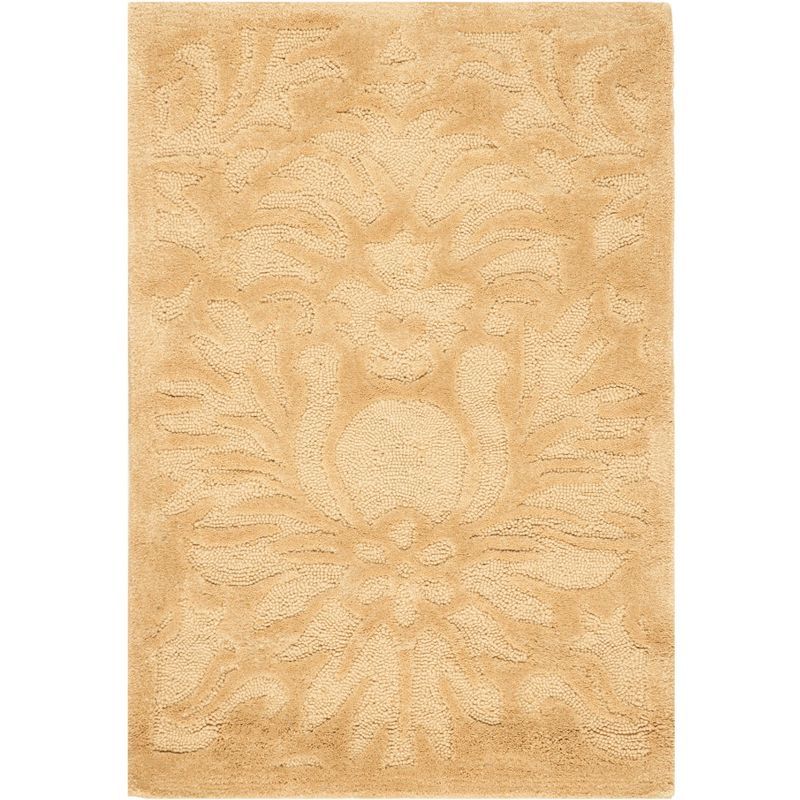 Beige Hand-Hooked Wool and Synthetic 2' x 3' Area Rug