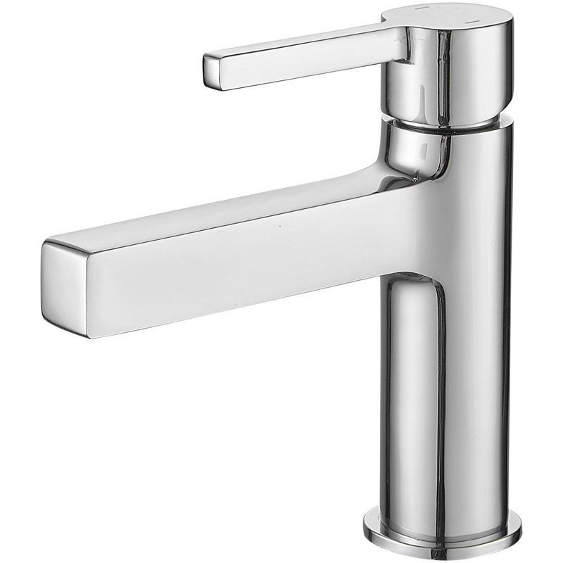 Polished Chrome Single Handle Modern Bathroom Faucet