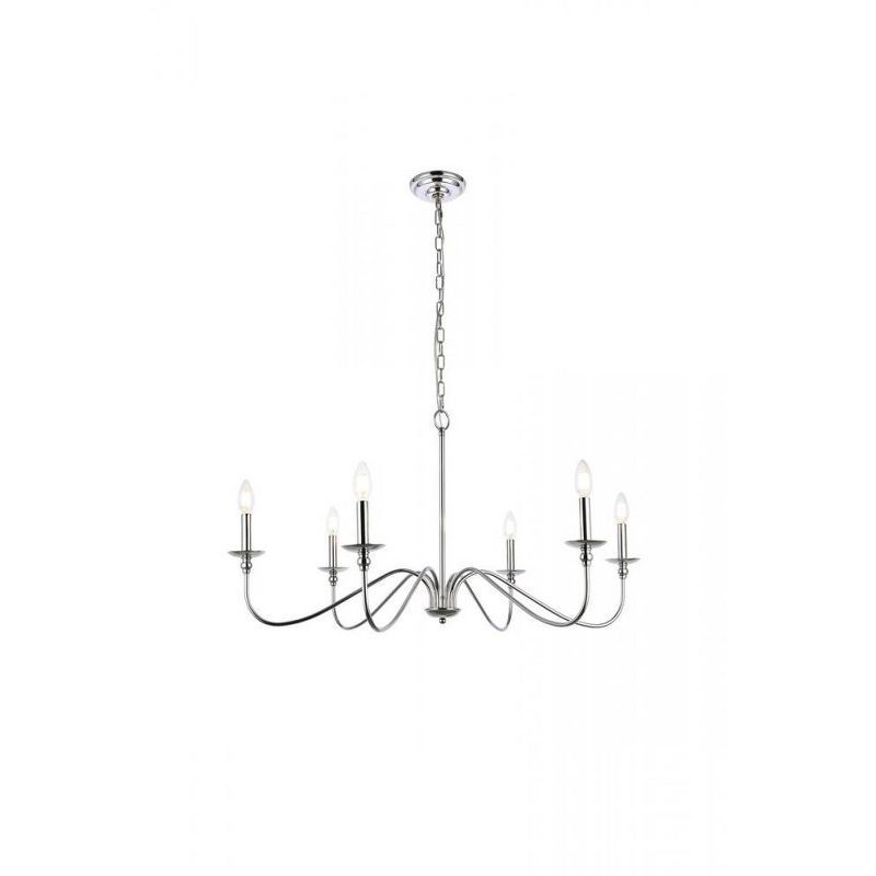 Rohan Polished Nickel 6-Light Taper Candle Chandelier