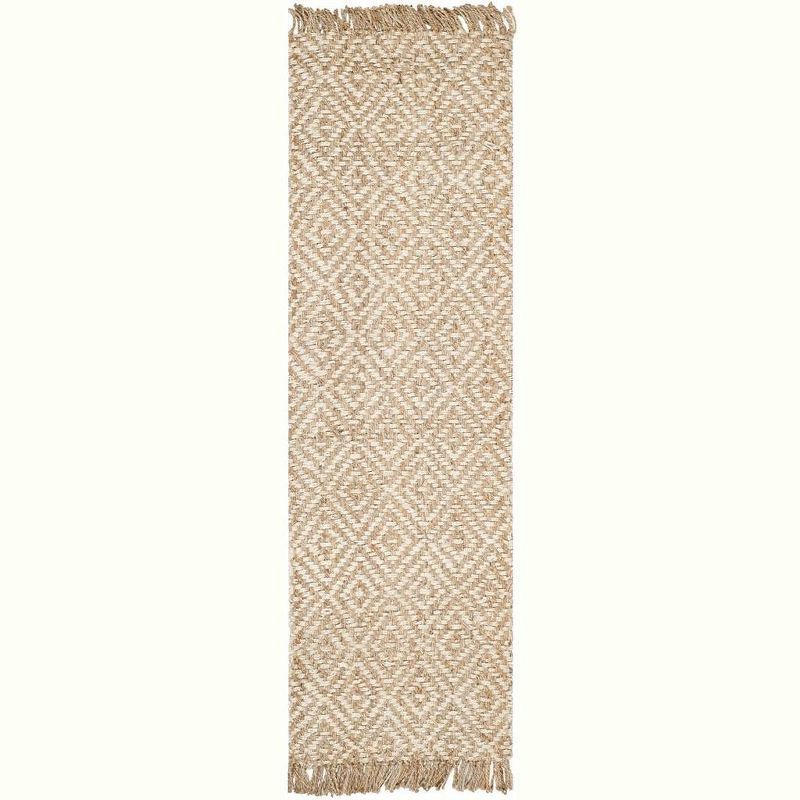 Handmade Ivory Jute Non-slip Area Rug 30" x 12"