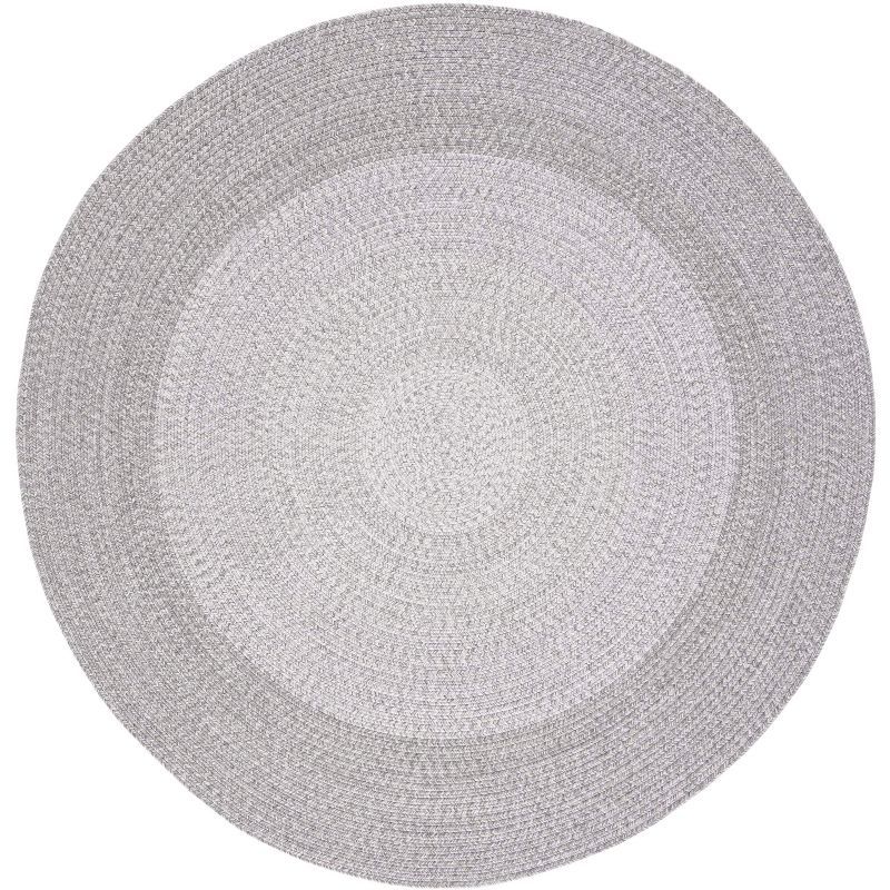 Gray Round Braided Handwoven Reversible Area Rug