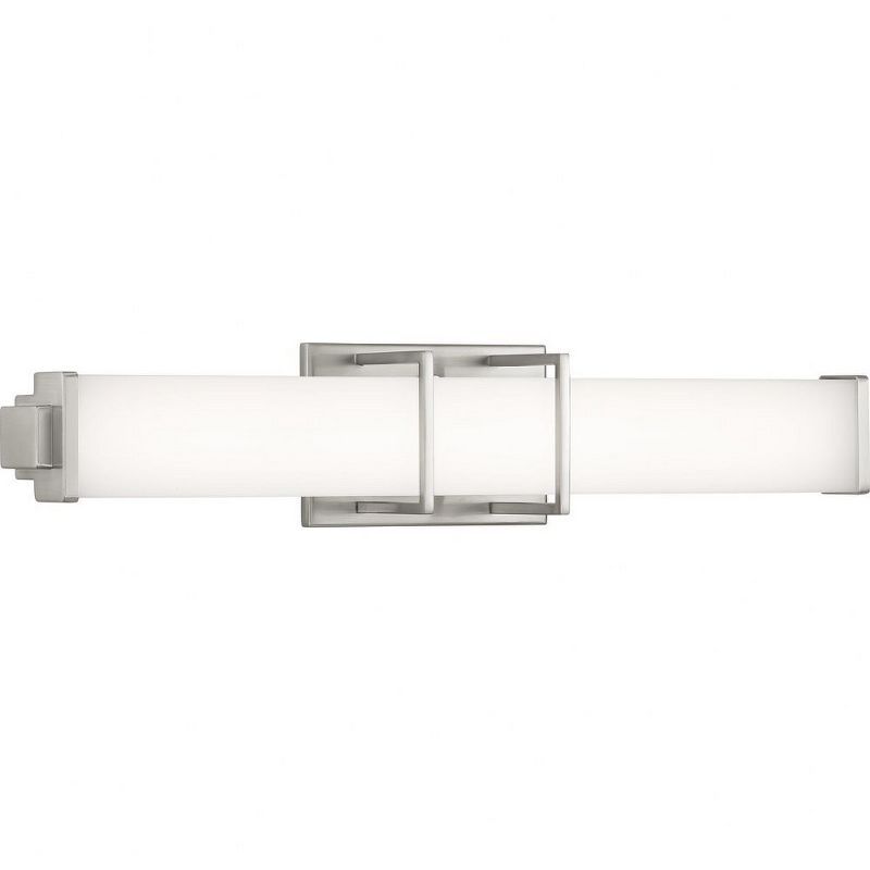 Brushed Nickel 24" LED Linear Bath Fixture with Acrylic Shade