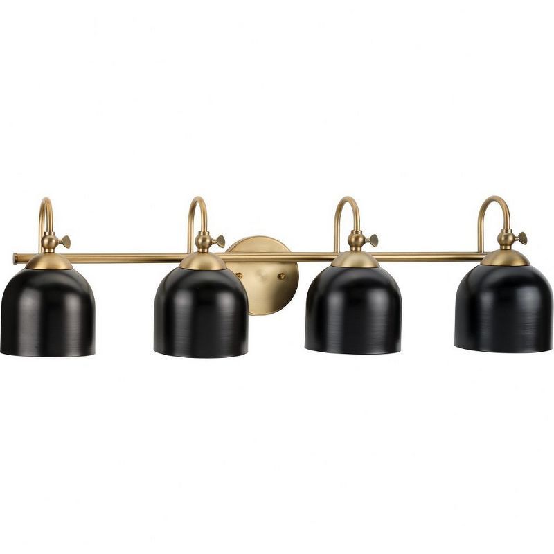 Dalton 33'' Black and Brass 4-Light Dimmable Vanity Fixture