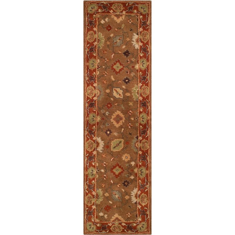 Heritage Moss and Rust Hand-Tufted Wool Runner Rug