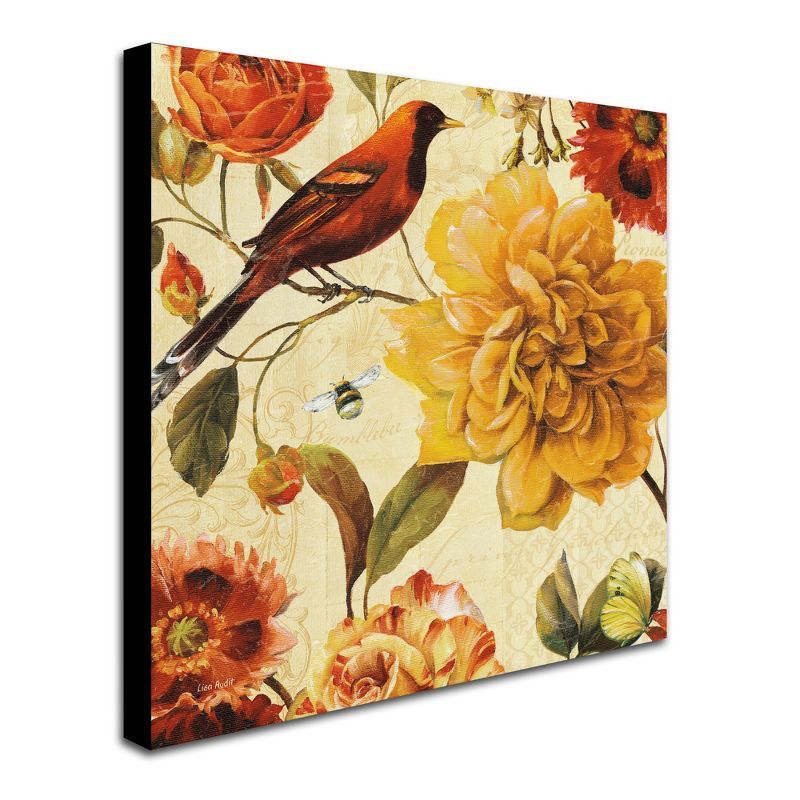 Lisa Audit 24" Red and Yellow Floral Canvas Art