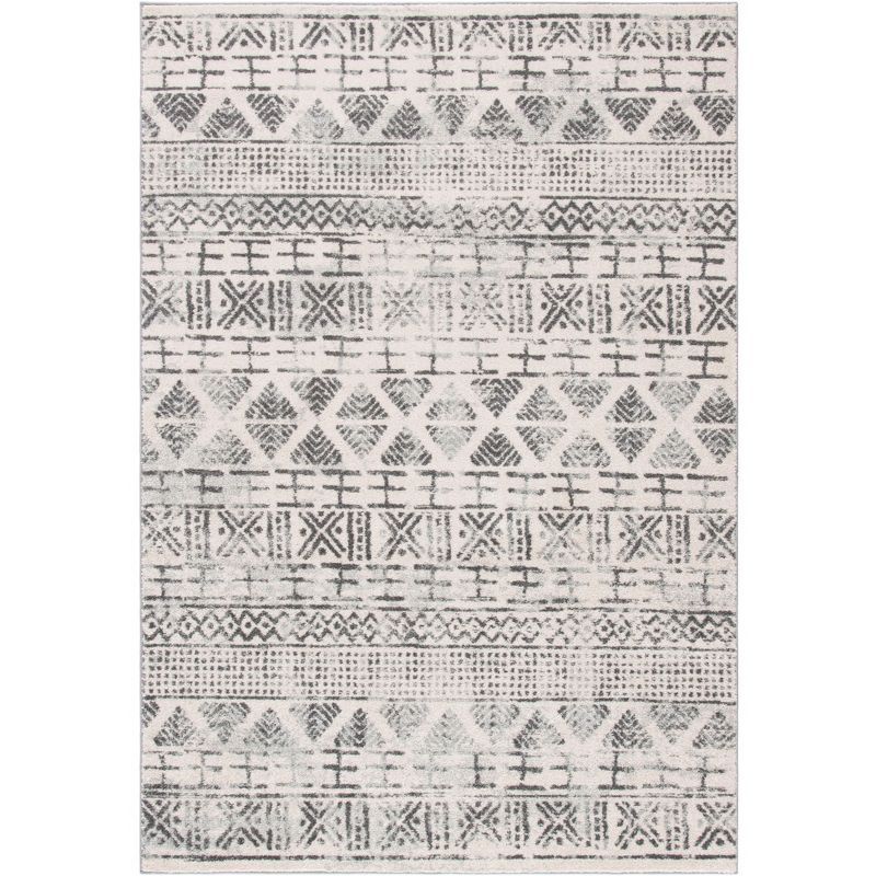 Moroccan Flair 9' x 12' Gray Geometric Synthetic Area Rug