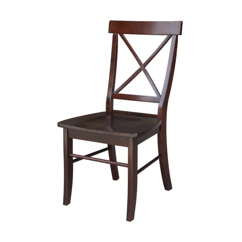 Java High Cross Back Solid Wood Side Chair Set