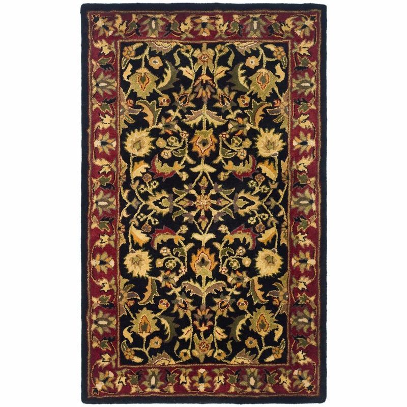 Heritage Black and Red Hand-Tufted Wool Area Rug