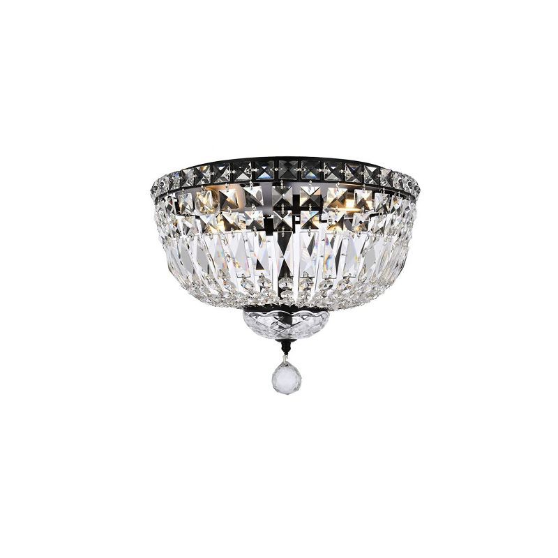 Tranquil 14 Inch Black and Crystal Flush Mount Light