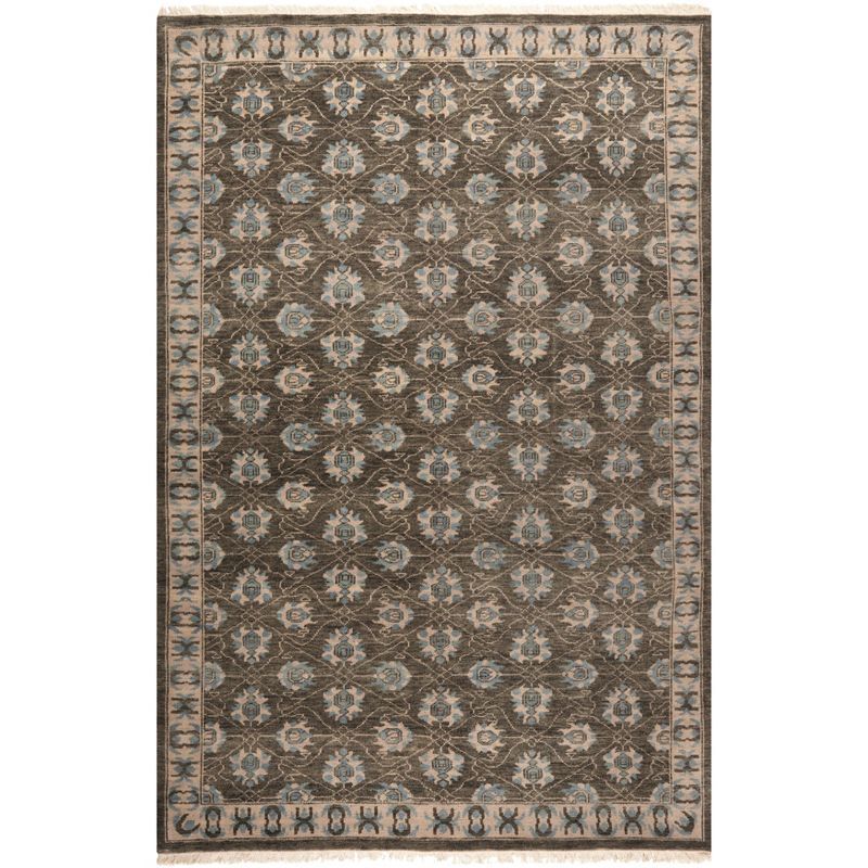 Gray Hand-Knotted Wool 6' x 9' Area Rug