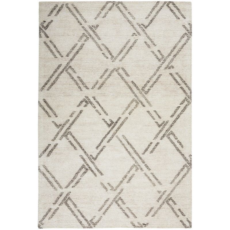 Venosa Grey/Ivory Diamond Hand-Tufted 3'9" x 5'9" Area Rug