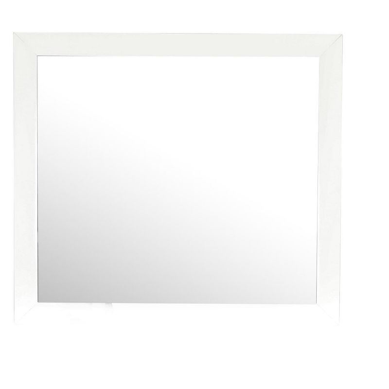 Marilla 35 in. x 39 in. White Wood Framed Dresser Mirror