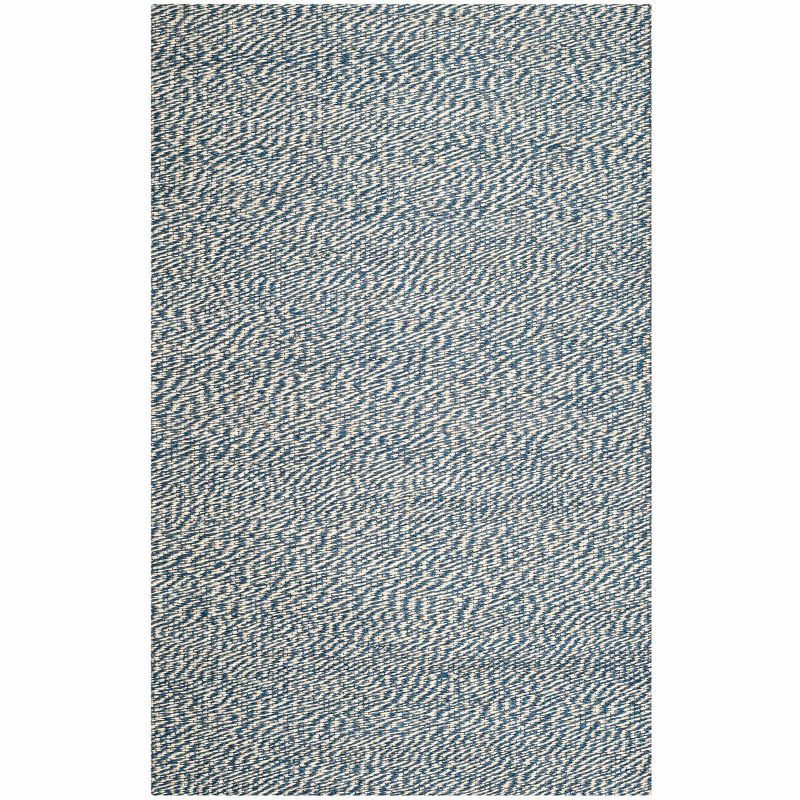 Coastal Breeze Blue & Ivory Hand-Knotted 6' x 9' Jute Rug