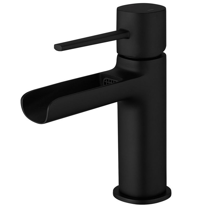 Matte Black Single Handle Waterfall Bathroom Faucet