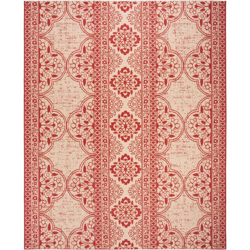 79'' Red Synthetic Easy-Care Rectangular Outdoor Rug
