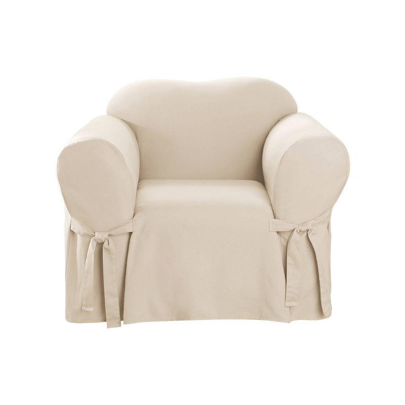 Natural Cotton Duck Wingback Chair Slipcover