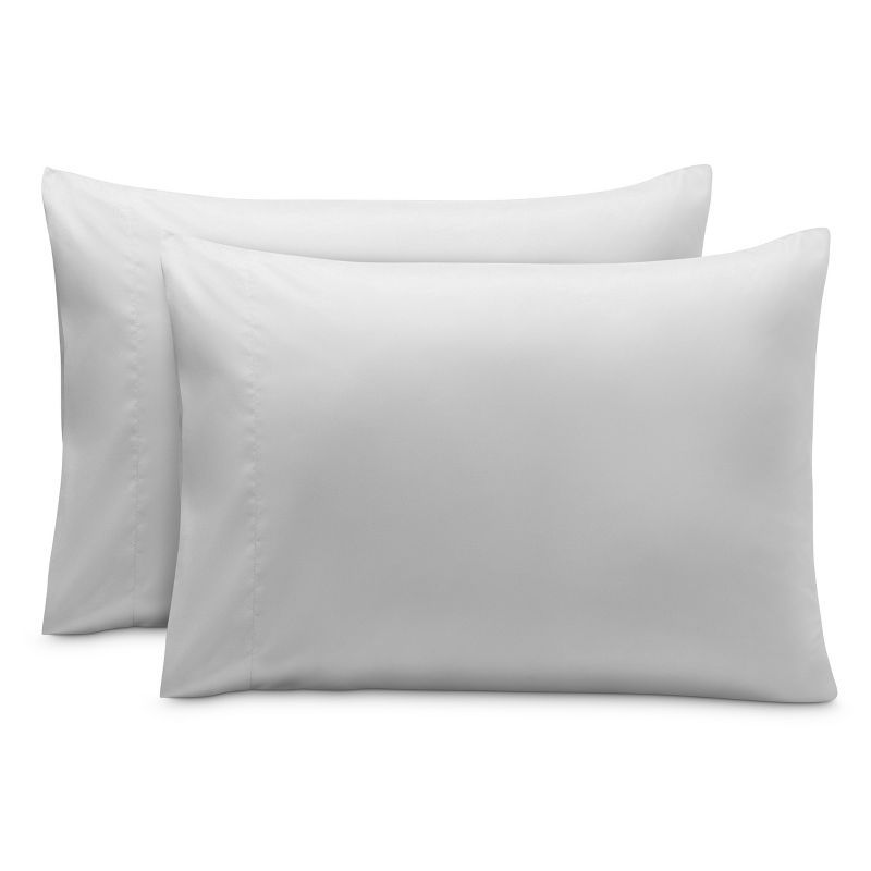 Cloud Grey Microfiber Standard Pillowcase Set with Envelope Closure