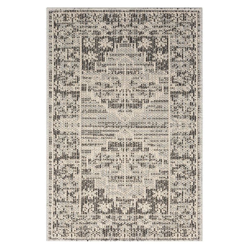 Canyon Gray Synthetic Flat Woven Indoor/Outdoor Rug 6'7"x9'4"