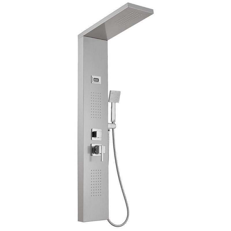 Nickel Chrome 2-Jet Rainfall Shower Panel System with Handheld Wand