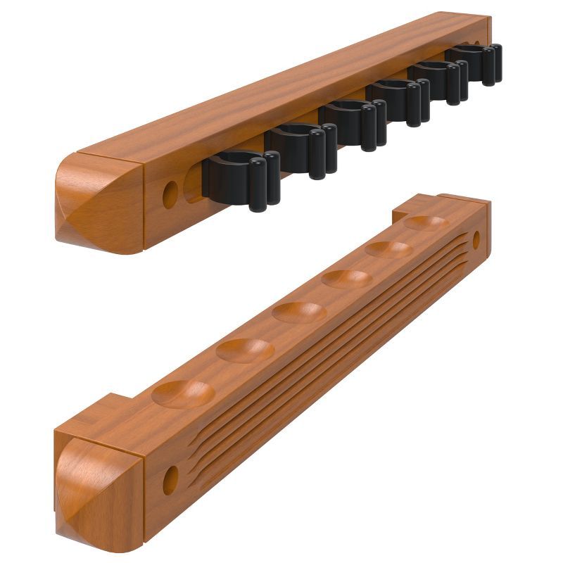 Oak 2-Piece Wall Mounted Billiard Cue Rack