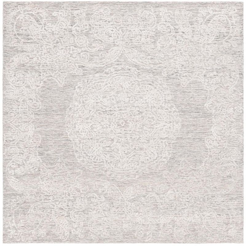 Ivory Handmade Tufted Square Wool Area Rug