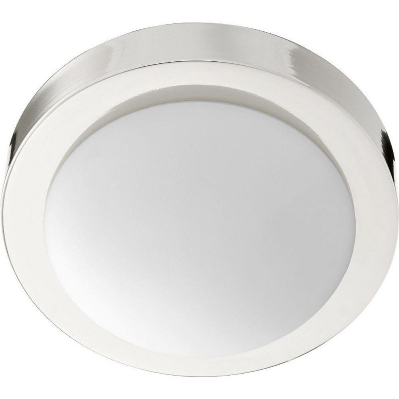 Contempo Satin Opal Glass & Polished Nickel Flush Mount Light