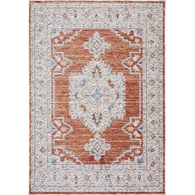 Sierra Ivory and Rust Hand-knotted Wool Area Rug