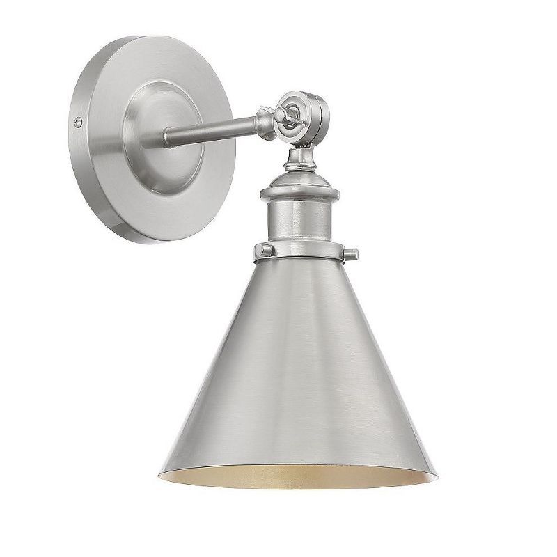Glenn 7" Satin Nickel Adjustable Metal Wall Sconce