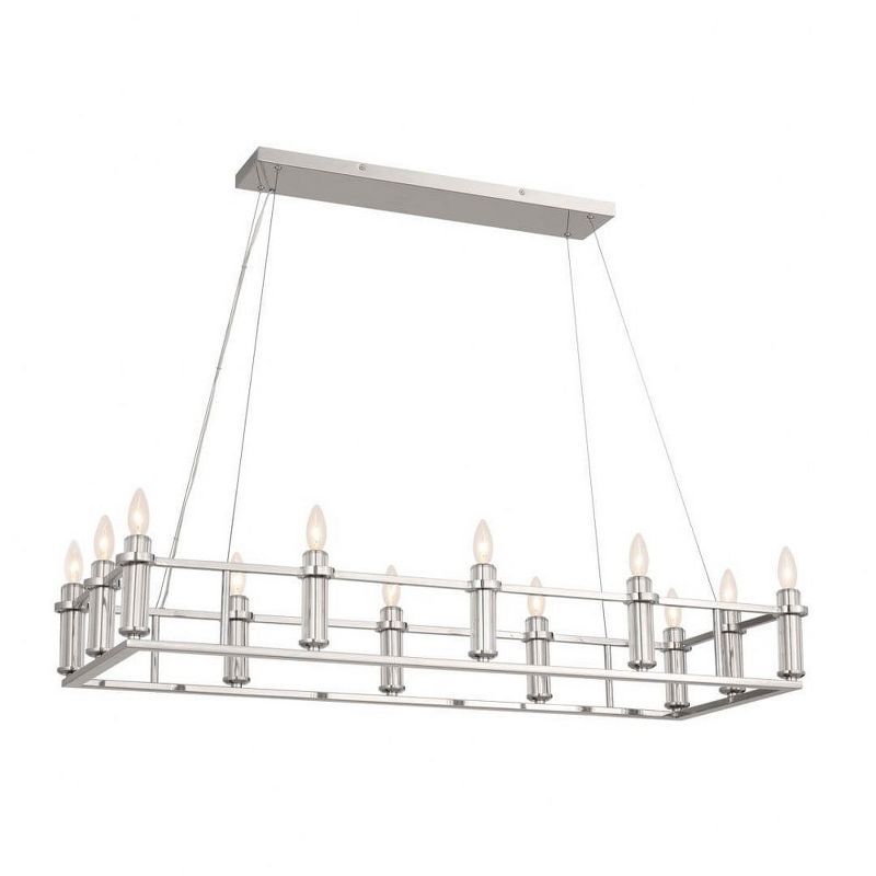 Rosalind Polished Nickel 12-Light Traditional Incandescent Chandelier