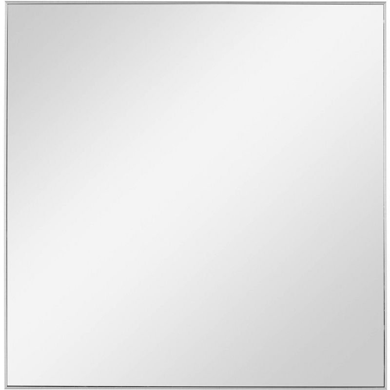 Alexo 29" Square Silver Wood Vanity Mirror
