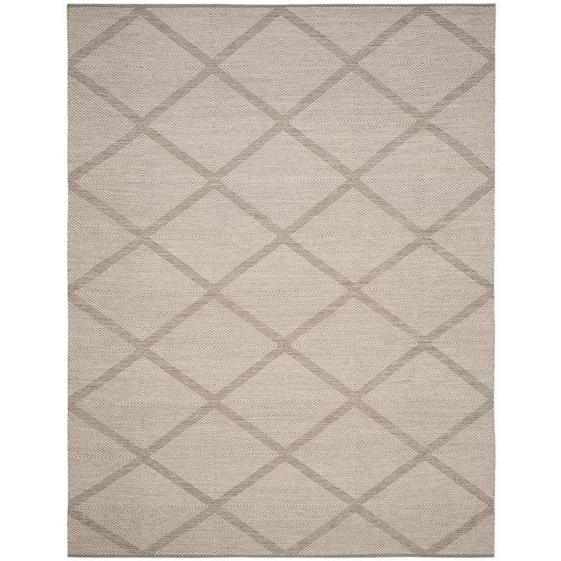 Coastal Charm Hand-Woven Gray Cotton 8' x 10' Area Rug