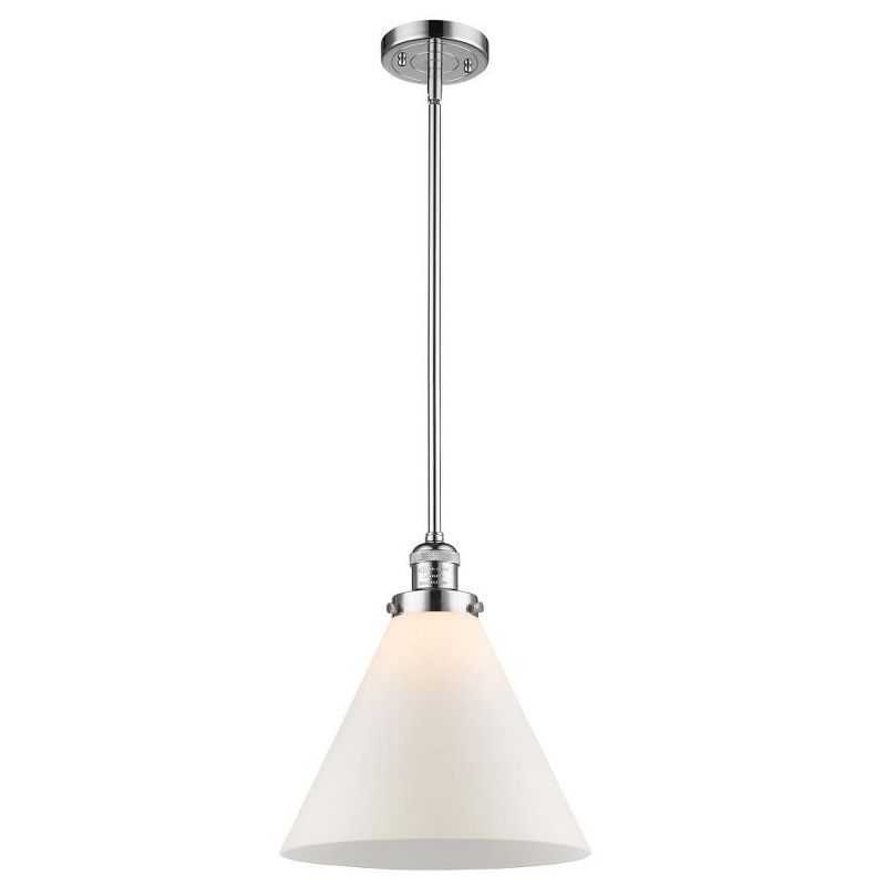 Polished Chrome Mini Pendant Light with Frosted Glass Shade