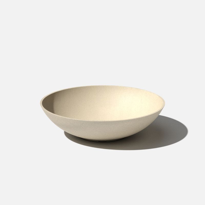 Sandstone 24" Round Plastic-Stone Indoor/Outdoor Planter