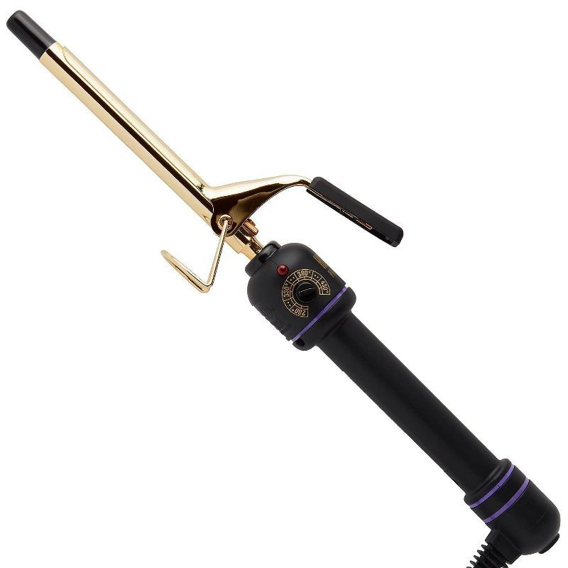 24K Gold Plated Ceramic Curling Iron with Black Handle