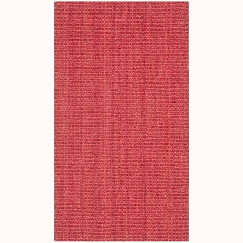 Handwoven Red Jute Basket Weave Rug, 2'-3" x 4'