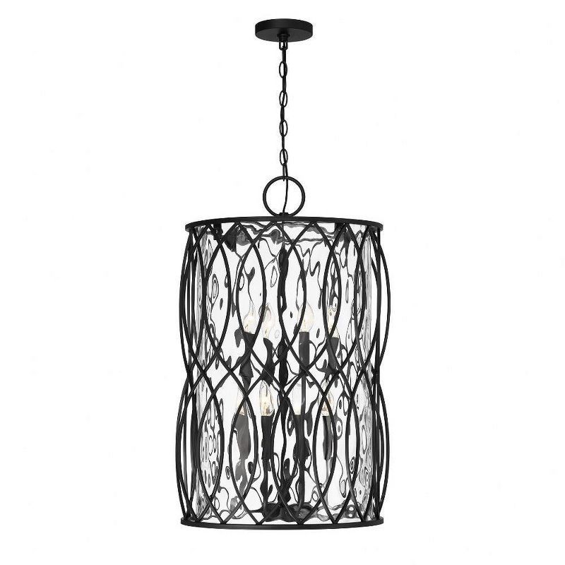 Snowden Matte Black Glass 8-Light Pendant