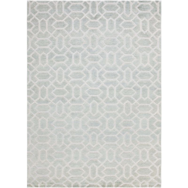 Santa Fe Light Grey 6' x 9' Hand-Knotted Wool Geometric Rug