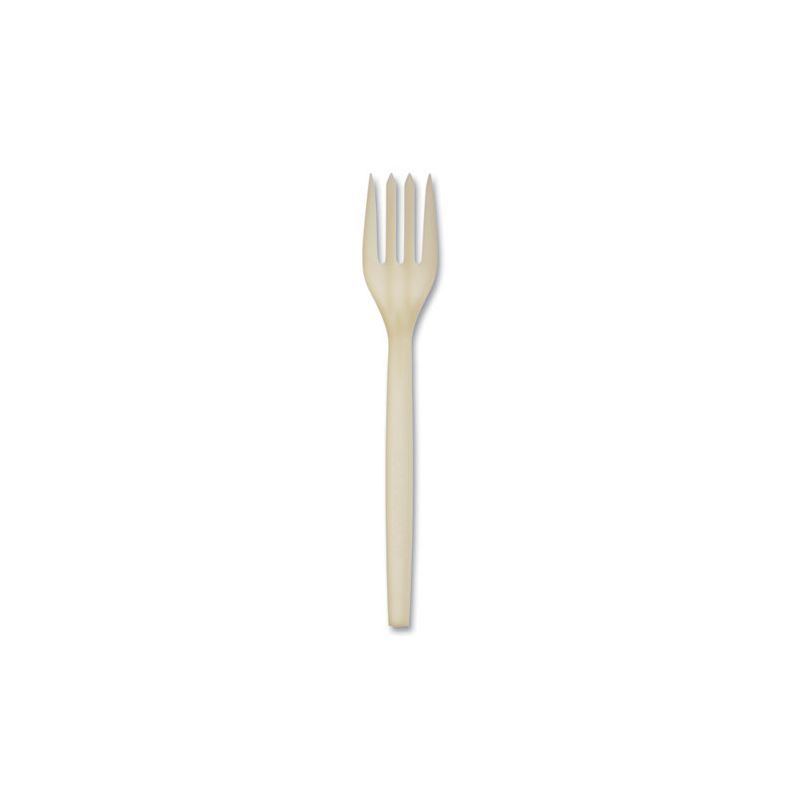 Beige 7-Inch Compostable Plant Starch Disposable Forks